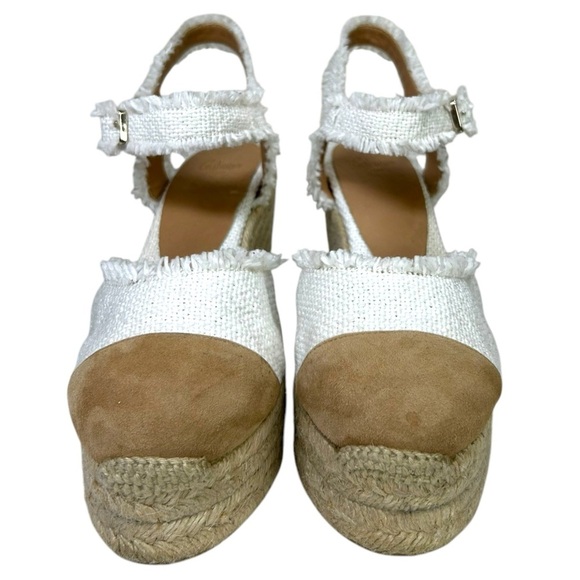 CASTAÑER, Women’s ‘Carla’ Wedge Espadrille Fringed Canvas, White Size 37 IT 7 US - Picture 7 of 14